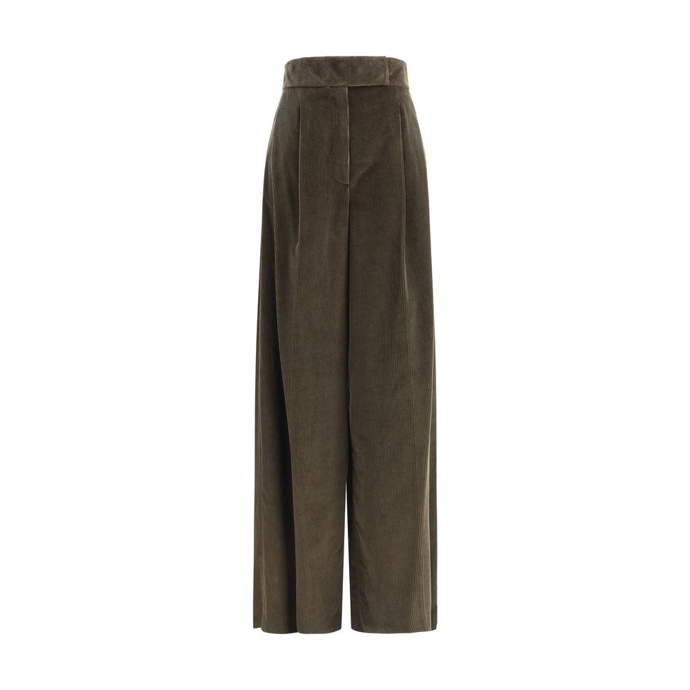 Wide-Leg Velvet Pants