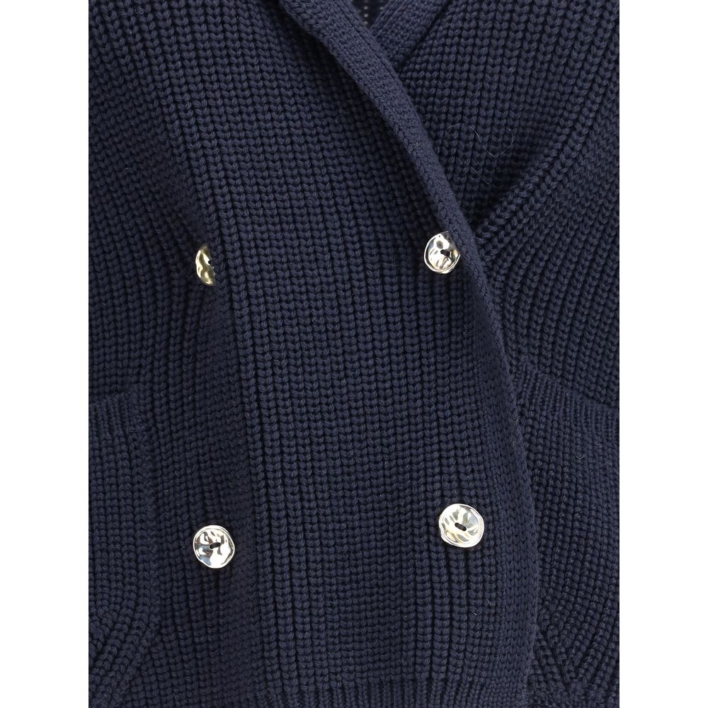 Blue Merino Wool Cardigan