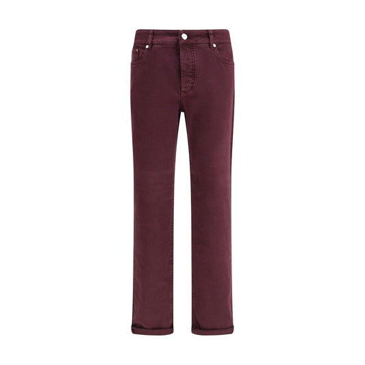 Purple Cotton Slim Fit Jeans