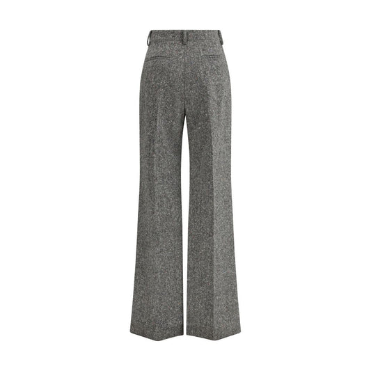 Gray Fleece Wool Pants
