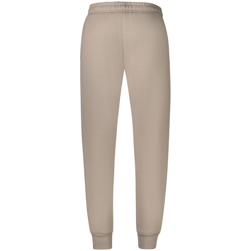 Beige Cotton Men Sport Trouser
