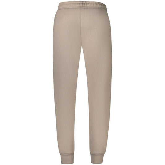 Beige Cotton Men Sport Trouser