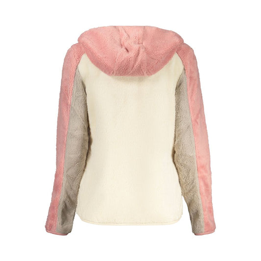 White Polyester Women's Hoodie