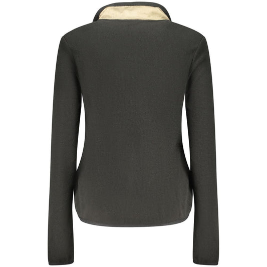 Black Polyester Women Sweatshirt