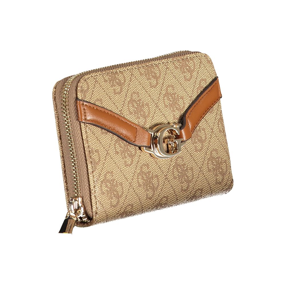 Beige Polyurethane Women Wallet