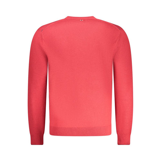 Red Merino Wool Men Sweater