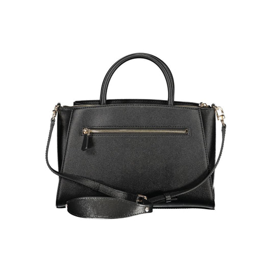 Black Polyurethane Women Handbag