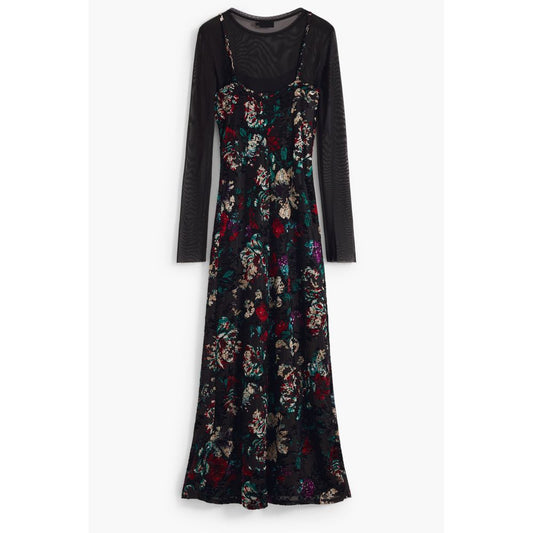 Black Polyester Women's Dress