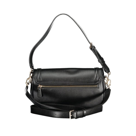 Black Polyurethane Women Handbag