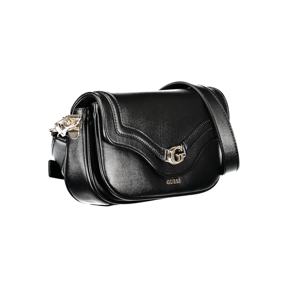 Black Polyurethane Women Handbag