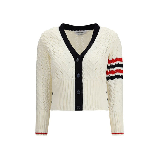 White Fleece Wool Cardigan