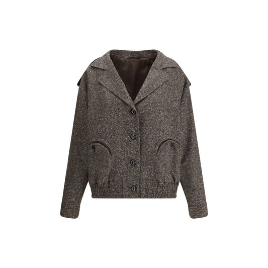 Brown Polyester Bomber