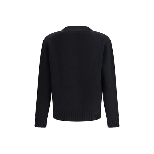 Black Fleece Wool Cardigan