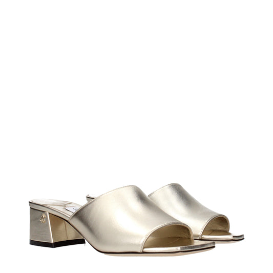 Gold Leather Platform Sandals