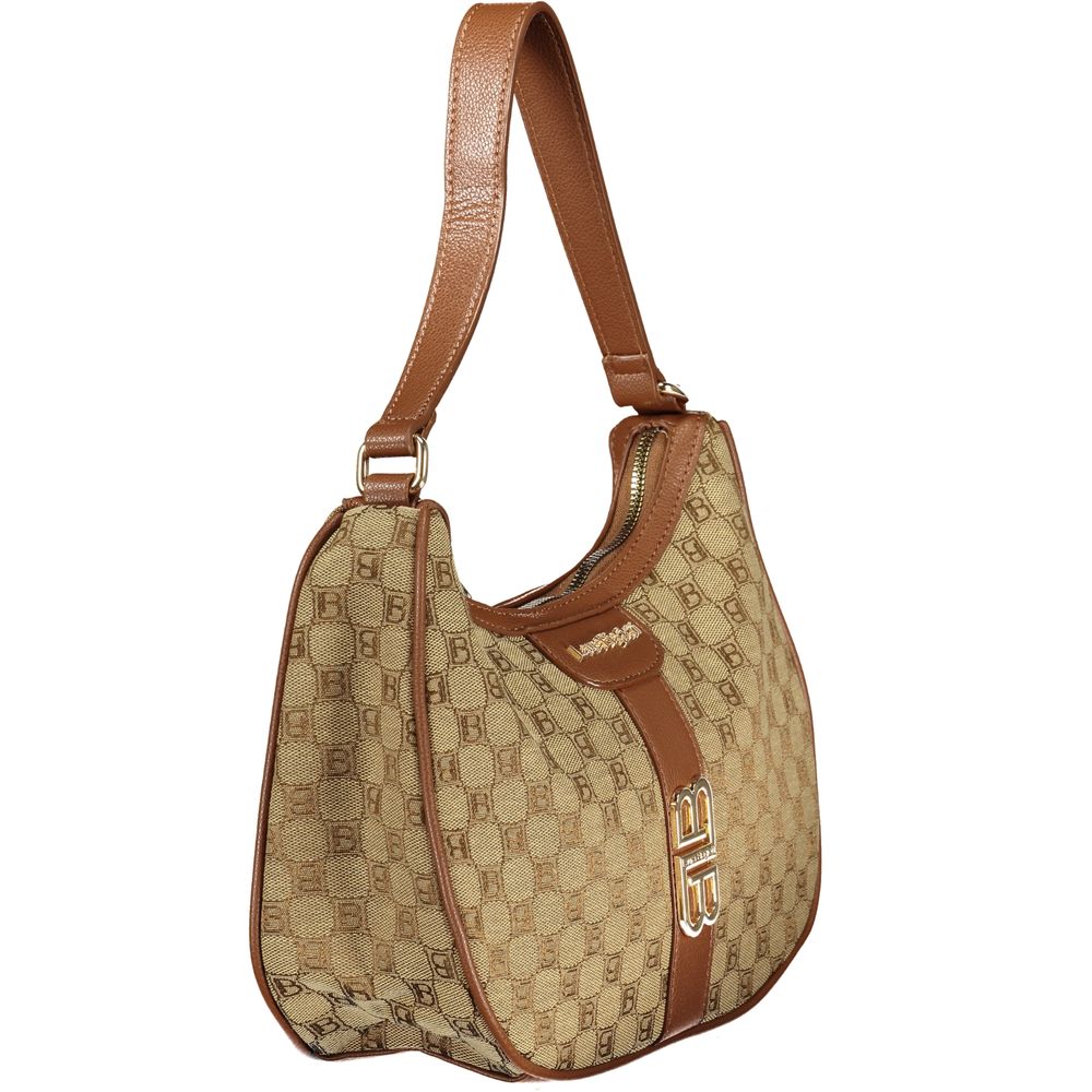 Beige Polyester Women Handbag