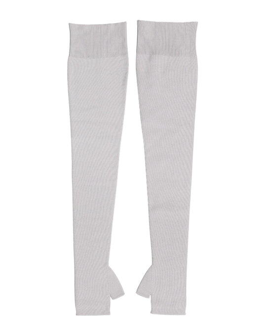 Gray Virgin Wool Knitted Fingerless Men Gloves