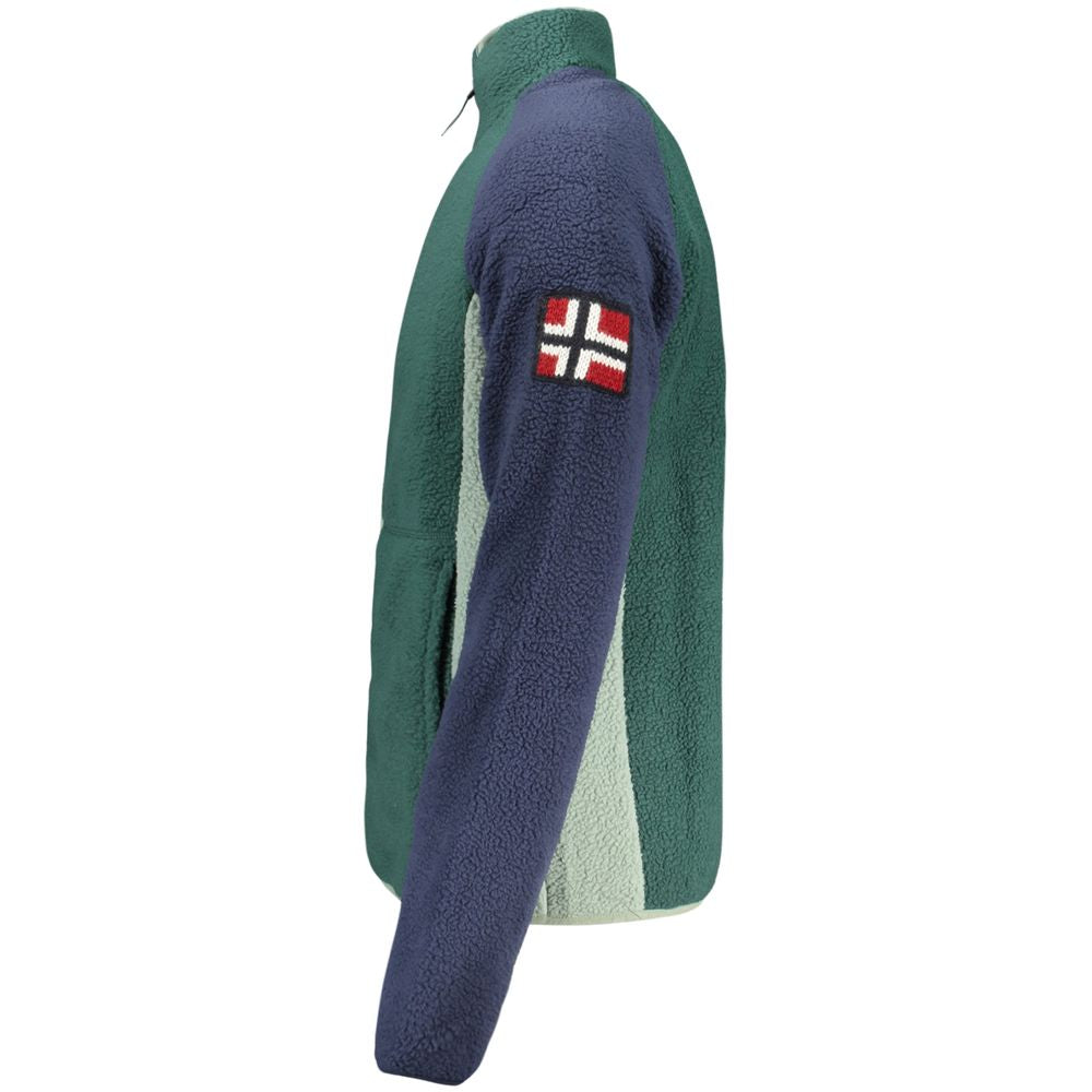 Green Polyester Men Sweater