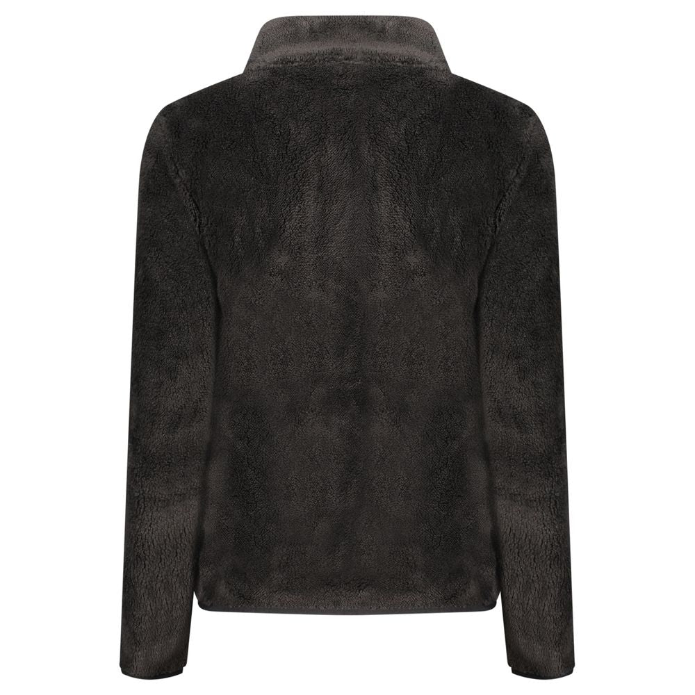 Black Polyester Women Sweatshirt