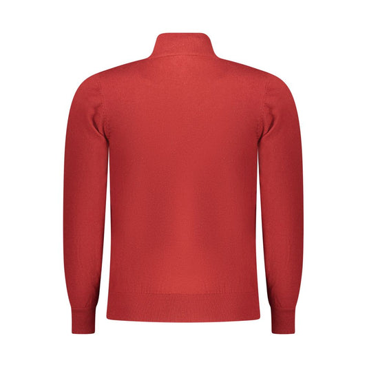 Red Polyester Men Sweater