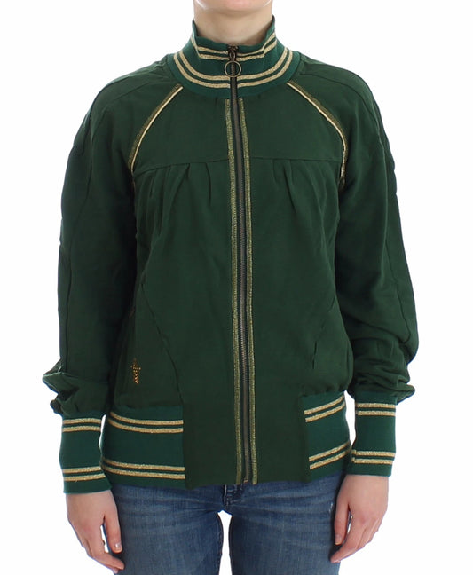 Green Mock Zip Cardigan Sweatshirt Sweater Jacket