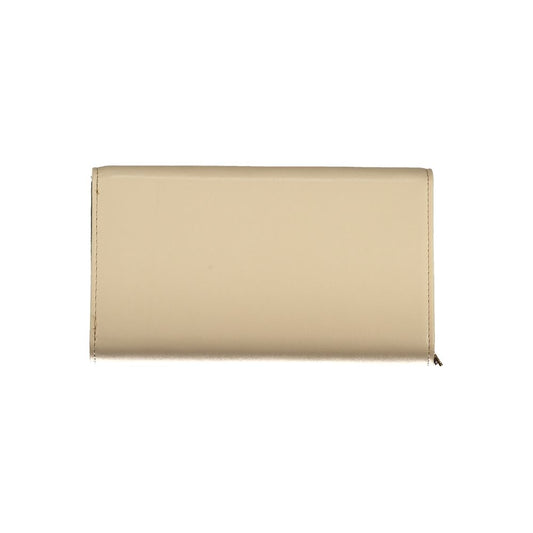 Beige Polyurethane Women Wallet