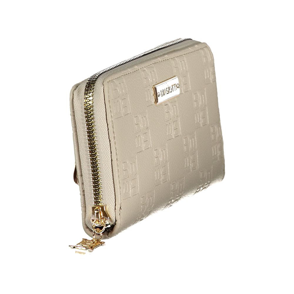 Beige Polyurethane Women Wallet