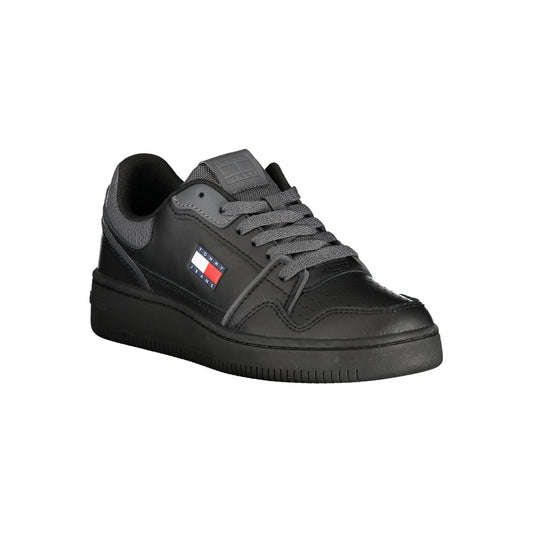 Black Polyurethane Women Sneaker
