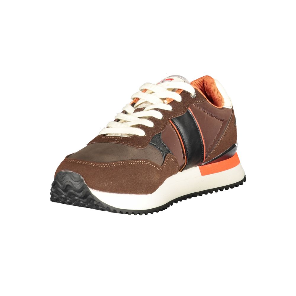 Brown Polyester Men Sneaker