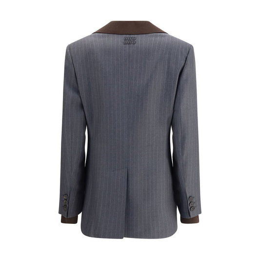 Gray Fleece Wool Blazer