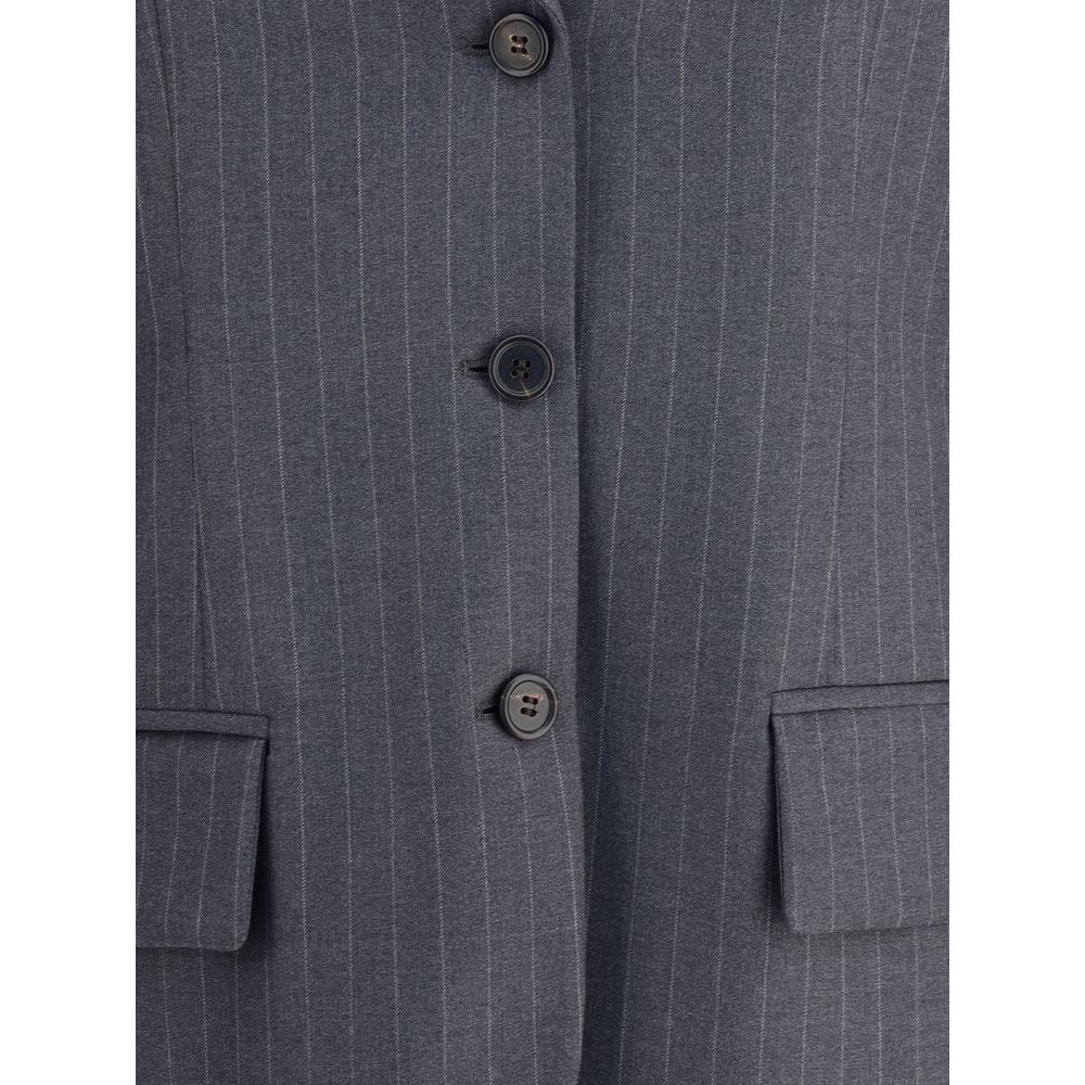 Gray Fleece Wool Blazer