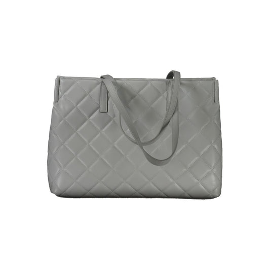 Gray Polyurethane Women's Bag