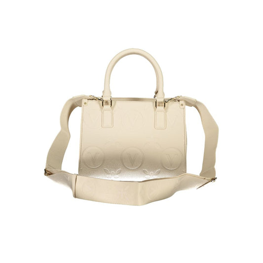 Beige Polyurethane Women Handbag