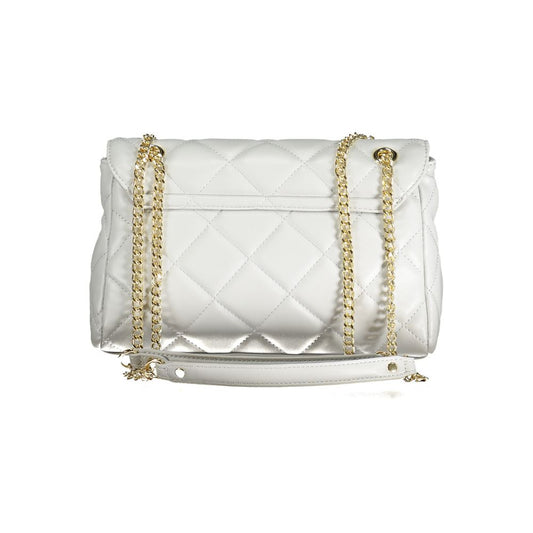 Gray Polyurethane Women's Bag With Chain Shoulder Handle