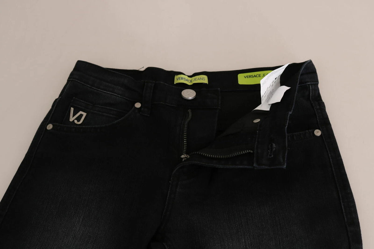 Dark Black Dora Slim Fit Denim Pants