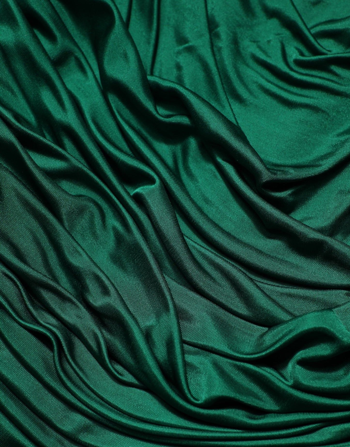 Green Viscose Drape Jersey Organzine Tank Top