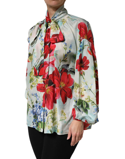 Multicolor Floral Long Sleeves Blouse Top
