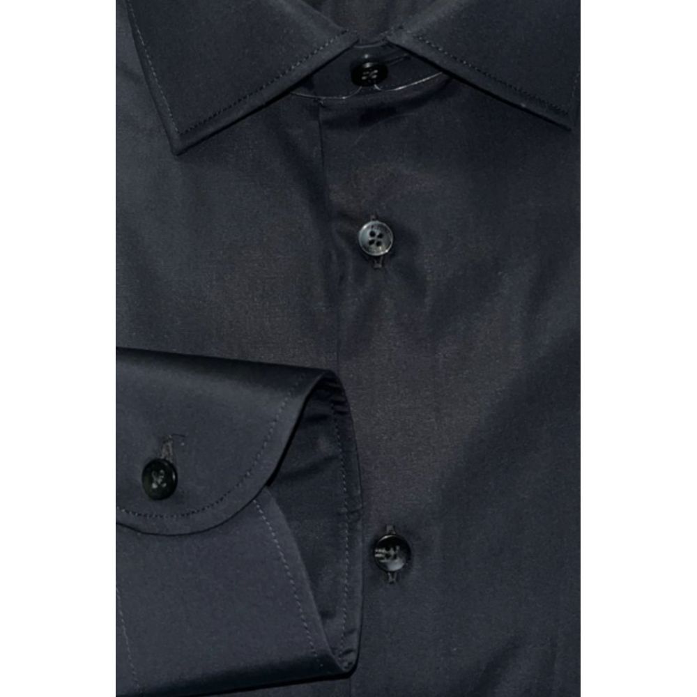 Black Cotton Men Shirt