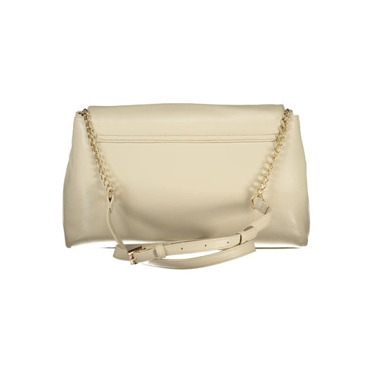 Beige Polyurethane Womens Bag
