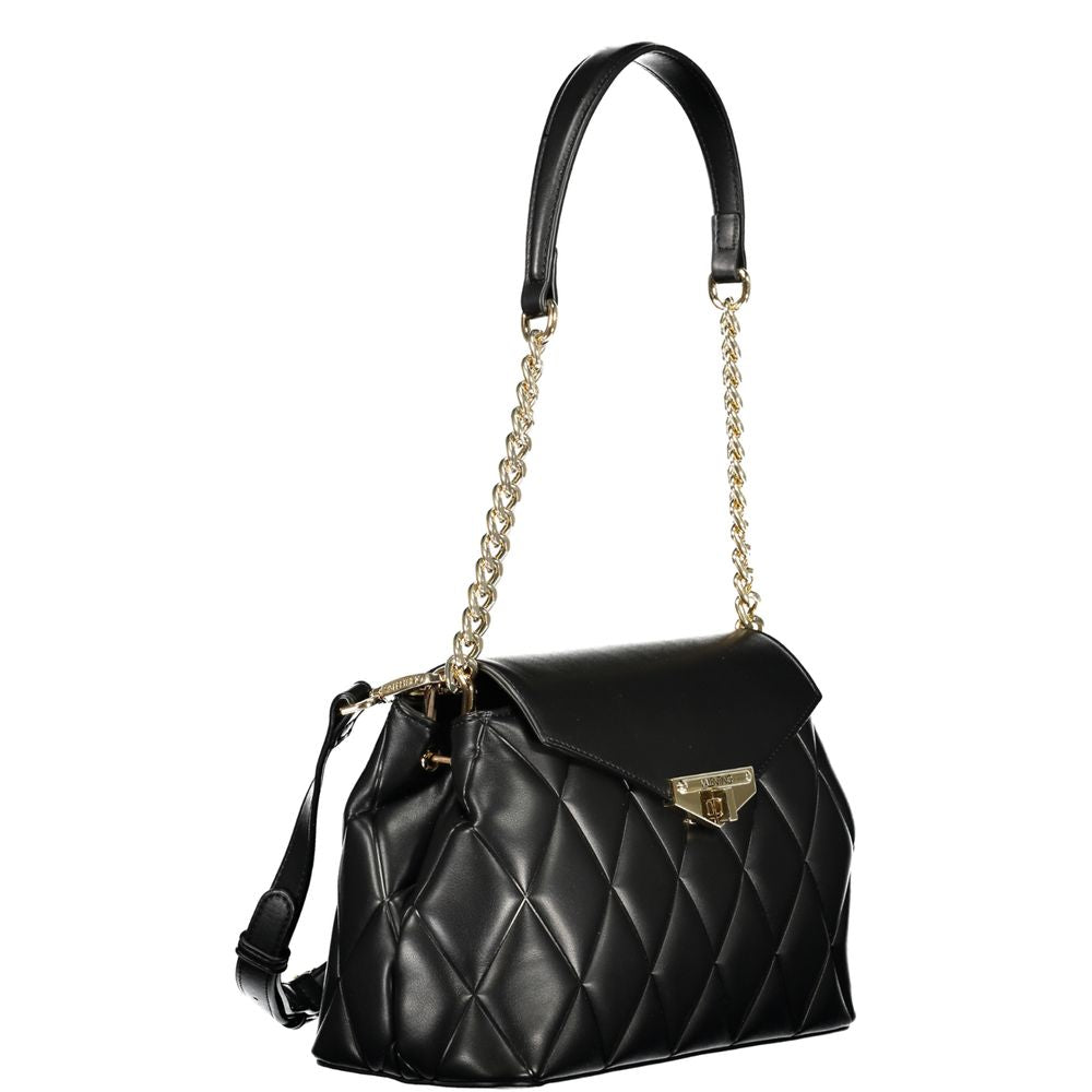 Black Polyurethane Women Shoulder Bag