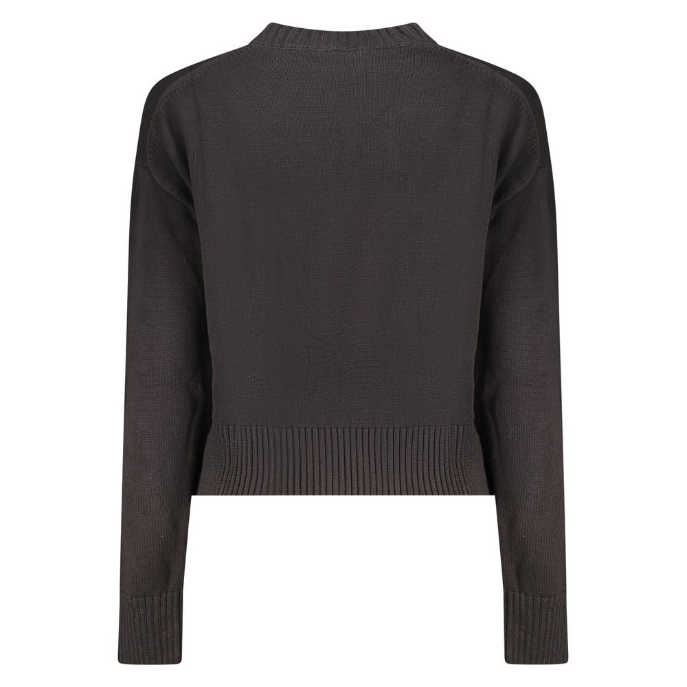 Black Cotton Women Sweater