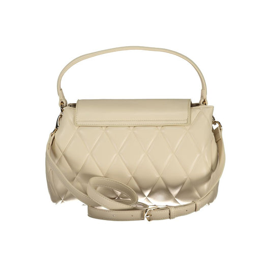 Beige Polyurethane Women Handbag