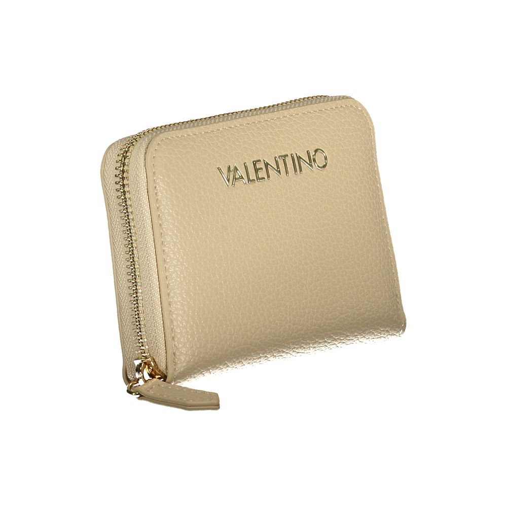 Beige Polyurethane Female Wallet