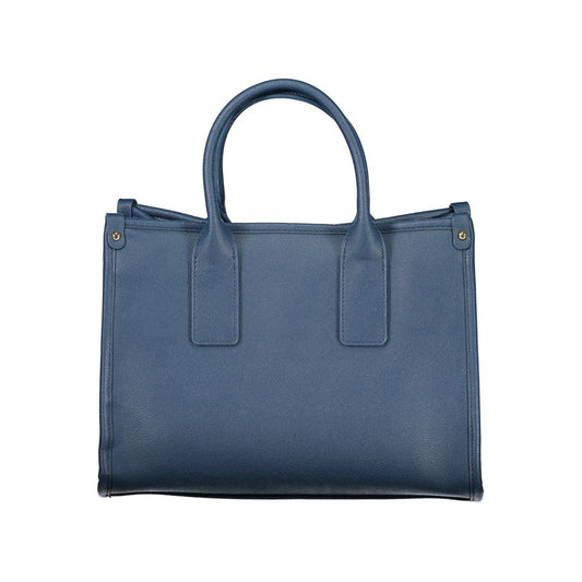 Blue Polyurethane Women's Bag