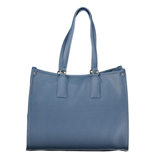 Blue Polyurethane Women's Bag