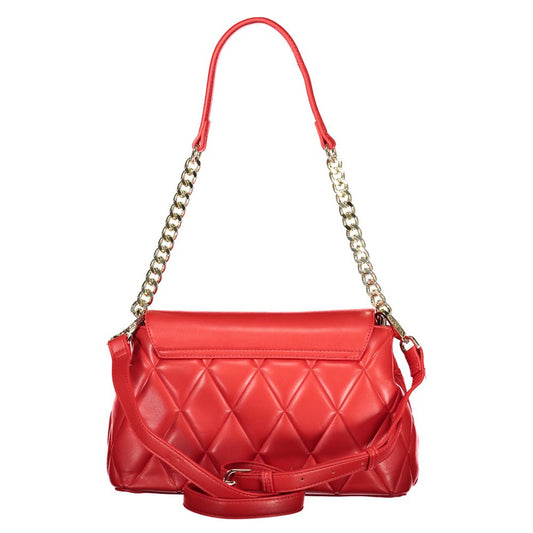 Red Polyurethane Women Handbag