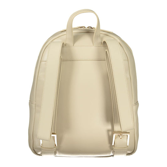 Beige Polyurethane Women's Backpack