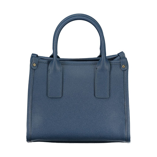 Blue Polyurethane Women's Bag