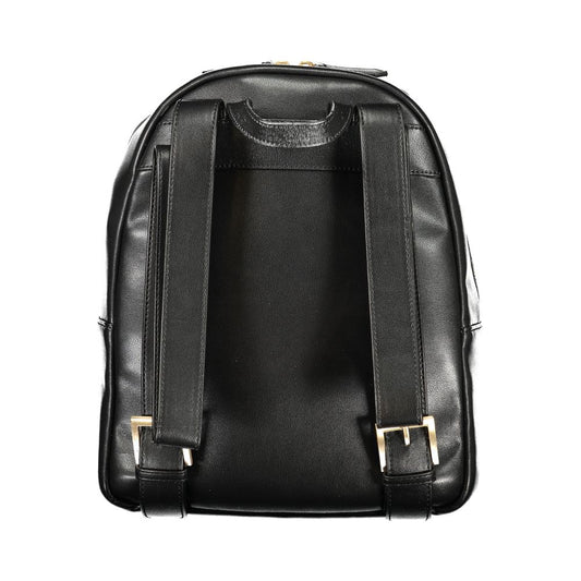Black Polyurethane Women's Backpack
