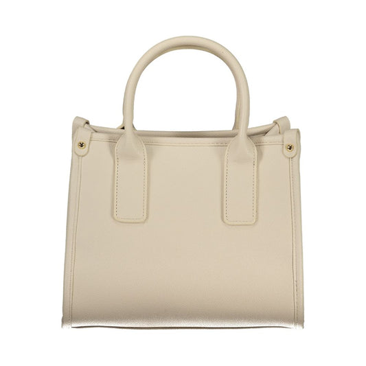 Beige Polyurethane Women's Bag