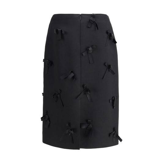 Black Acetate Midi Skirt